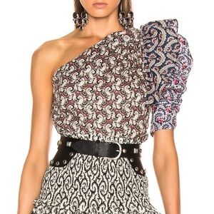 Isabel Marant Etoile Lemony One Shoulder Top Size 42